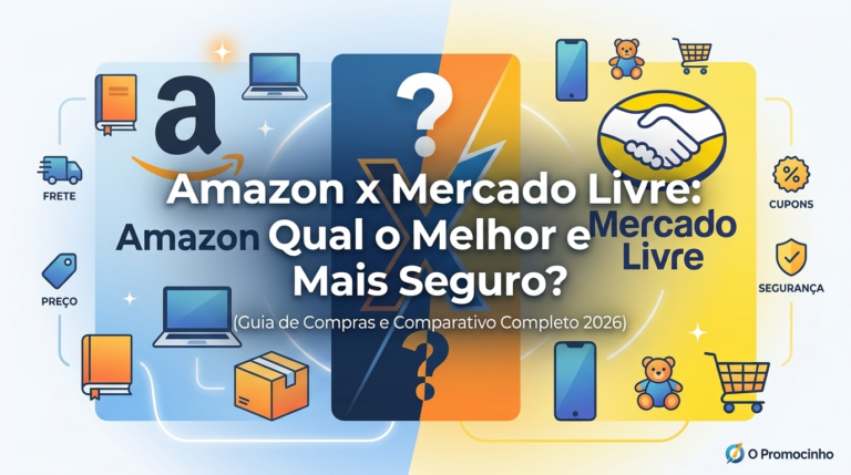 Comparativo Amazon ou Mercado Livre sobre qual o melhor e mais seguro site para comprar online.