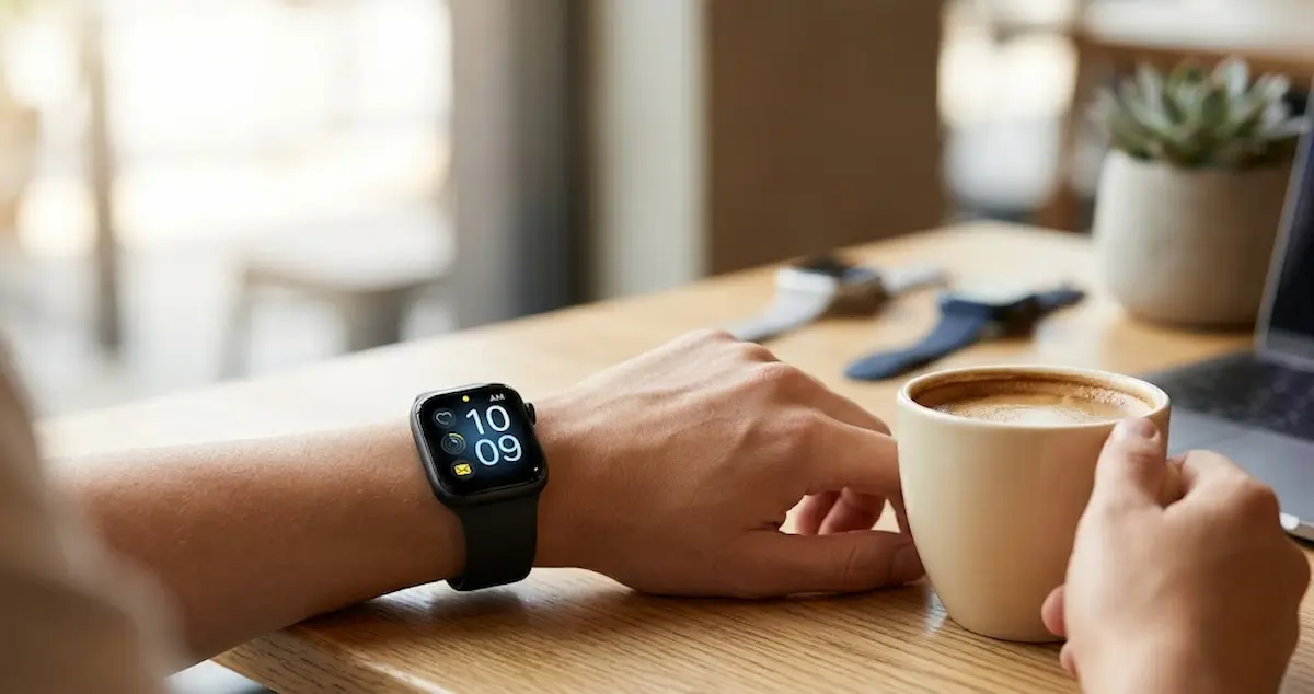 Pessoa usando smartwatch barato com tela AMOLED no dia a dia, comparativo dos melhores custo-benefício até R$350